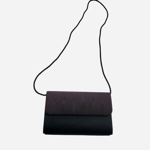 Vintage Shoulder Bag Whiting & Davis Black & Brown Magnetic Snap Art Deco Retro